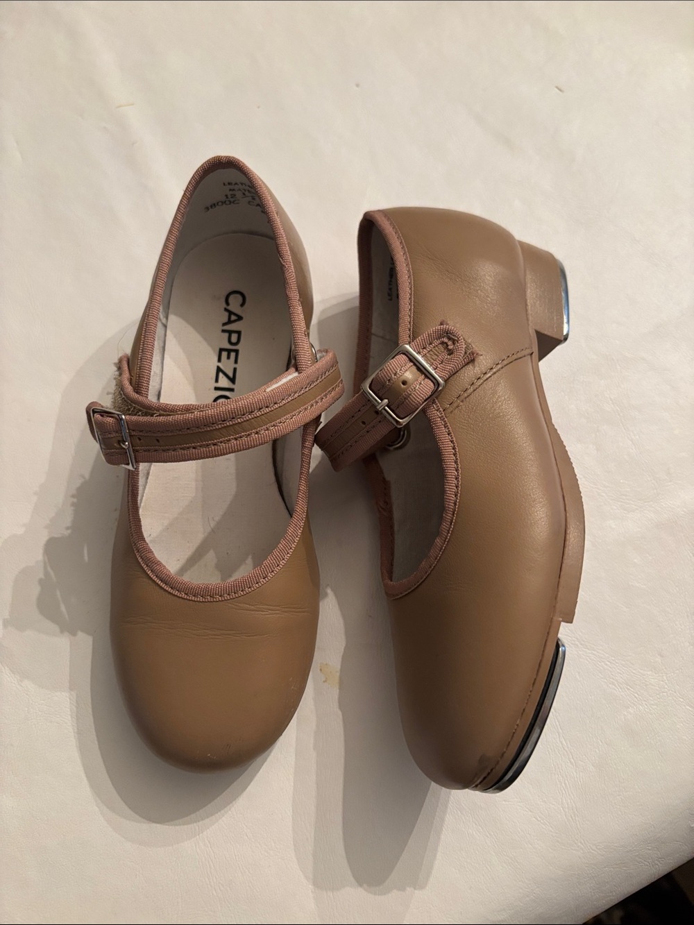 Capezio Girls' Tan/Brown Mary Jane Tap Shoes